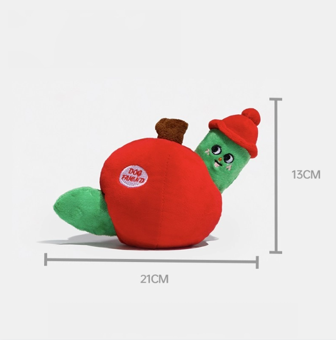 Apple with Worm Dog Toy