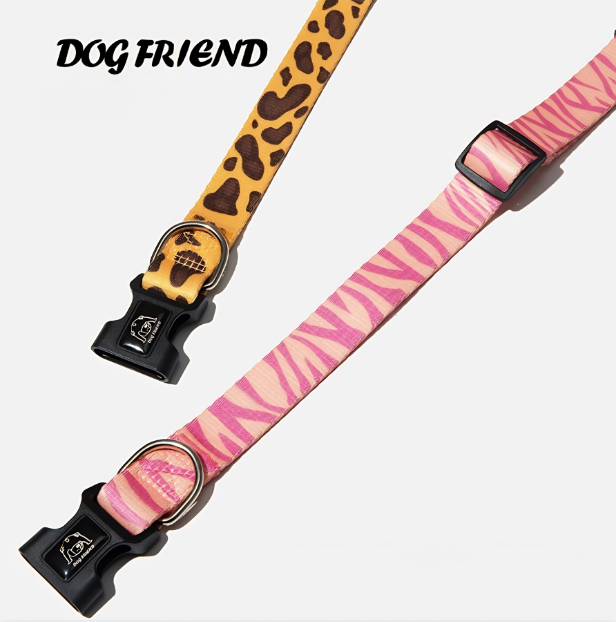 Animal Print Dog Collar and Leash Set