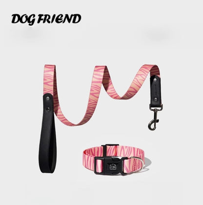 Animal Print Dog Collar and Leash Set