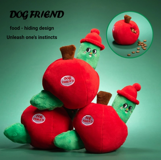 Apple with Worm Dog Toy